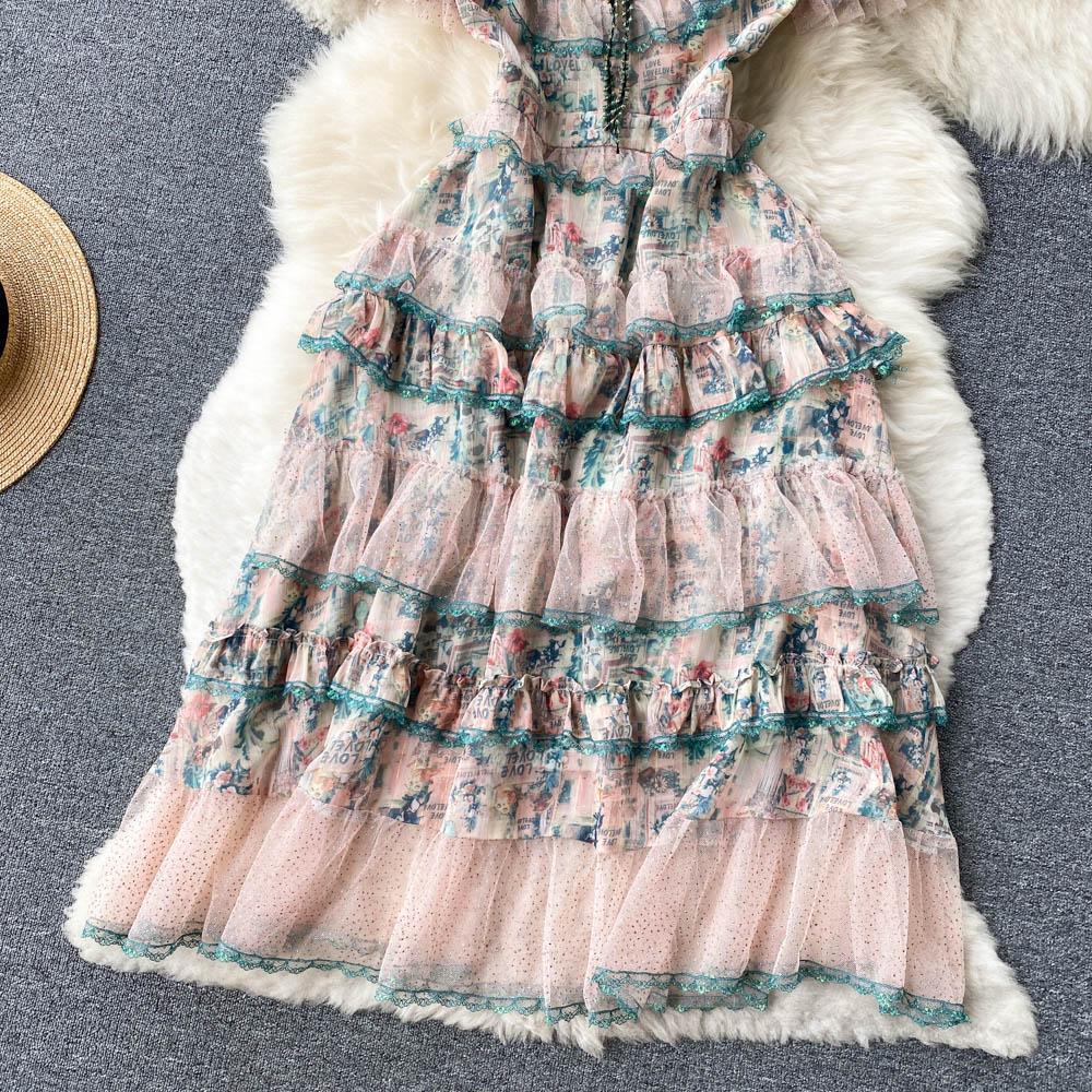 Летнее платье с коротким рукавом для автопортрета, женское сексуальное платье с квадратным воротником и оборками из сетки, дизайнерское подиумное вечернее платье миди