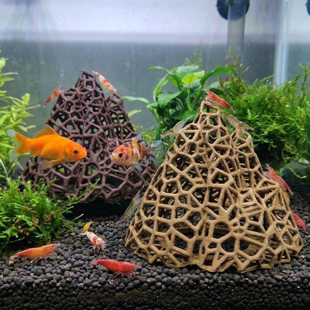 3D Printed Fish Shrimp Hideout Shelter Hollow Out Fish Hidden House Aquatic Pets