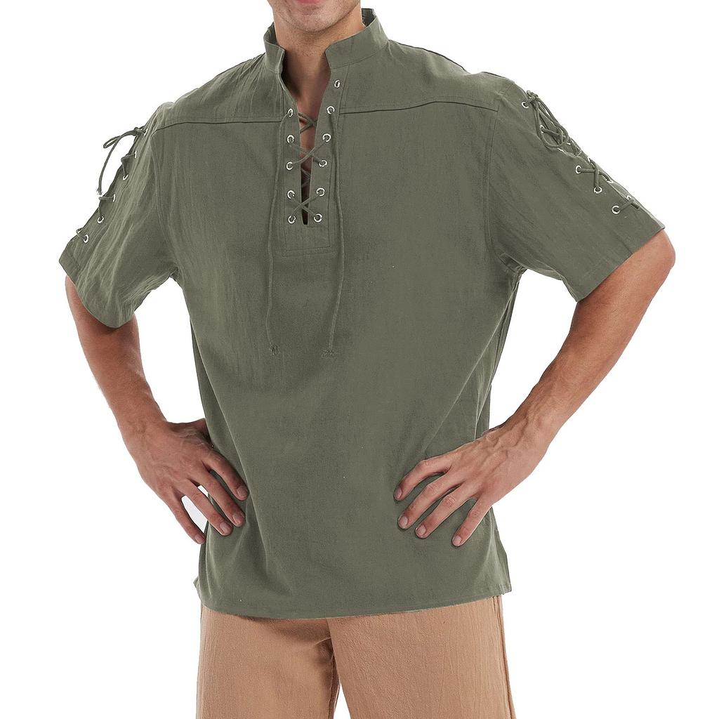 Английская мужская пиратская рубашка в стиле стимпанк, винтажная готическая одежда