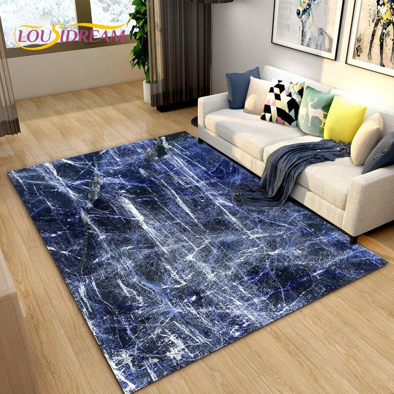 Скандинавский черный цвет, золотой мраморный коврик, большой, ковер для гостиной, спальни, дивана, коврик для украшения, детский нескользящий напольный коврик