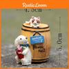Wine Cartoon Cute Barrel Cat And Dog Mini Model Ornament For Garden Decoration