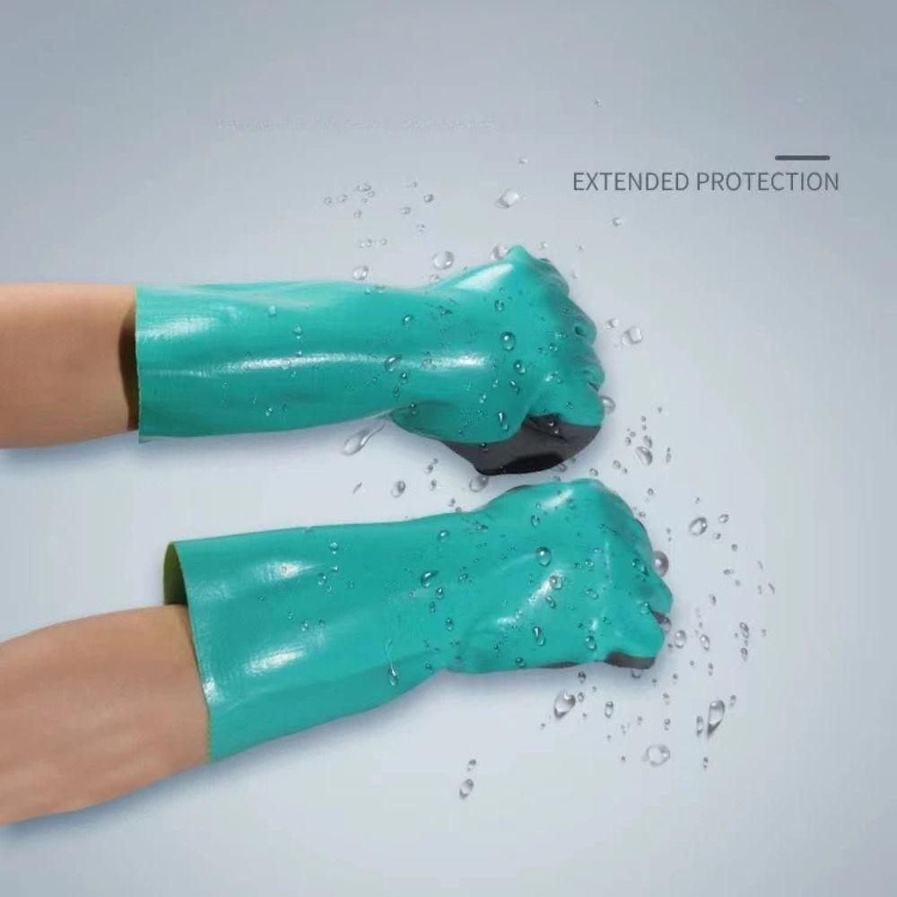 1Pair Labor Protection Rubber Cleaning Gloves Reusable Aquatic Protection Gloves Car Repair