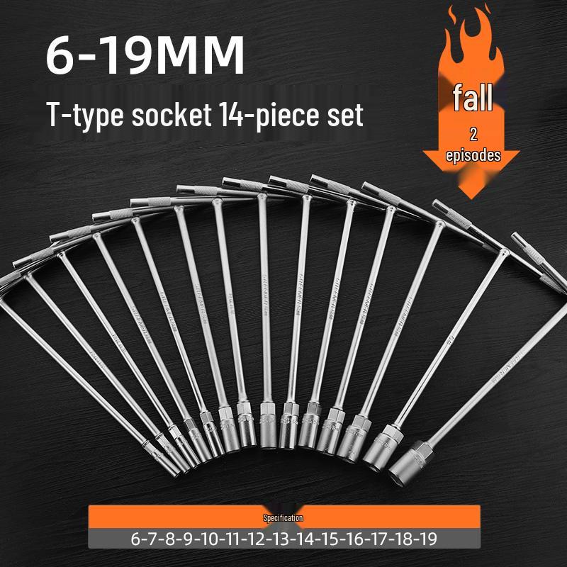 Green Forest T-Bar Hex Socket Wrench 6-19mm for Car & Motorcycle Repair