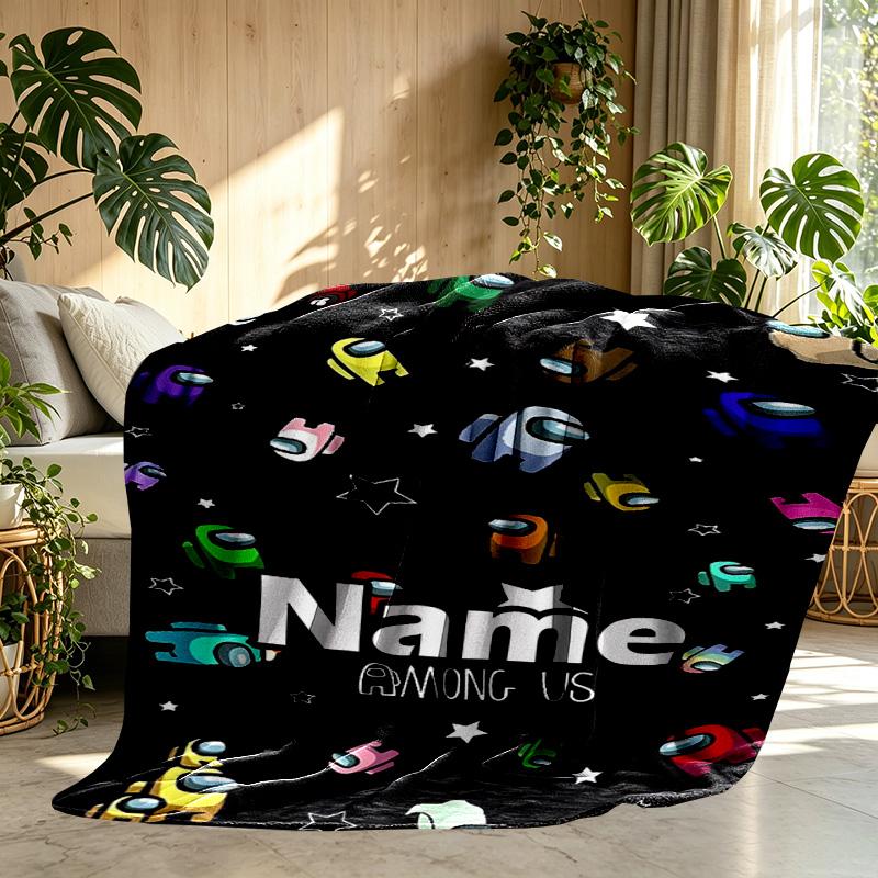 Custom Name Personalized Among Us Print Blanket, Home Decor, Bedroom, Sofa, Camping, Couch, Gifts for Birthday ChristmasEnthusiasts