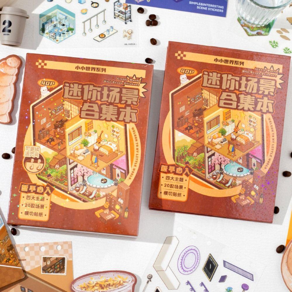 Сделай сам Миниатюрные наклейки сцены Мультяшная коллекция миниатюрных сцен Новая наклейка для блокнота Детский подарок