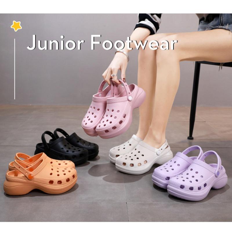 Новые женские летние сандалии и шлепанцы на толстой подошве на высоком каблуке, нескользящая износостойкая пляжная обувь с дезодорантом и дырками