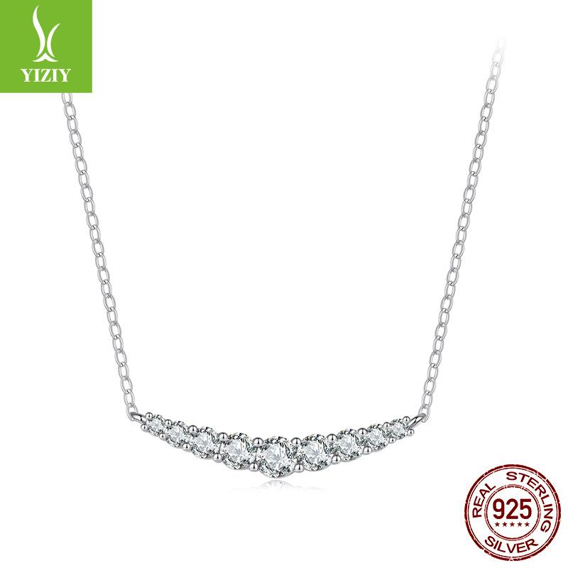 Ожерелье с подвеской-моцареллой "Улыбка", Простое классическое высококачественное ожерелье-цепочка на ключицы из серебра S925