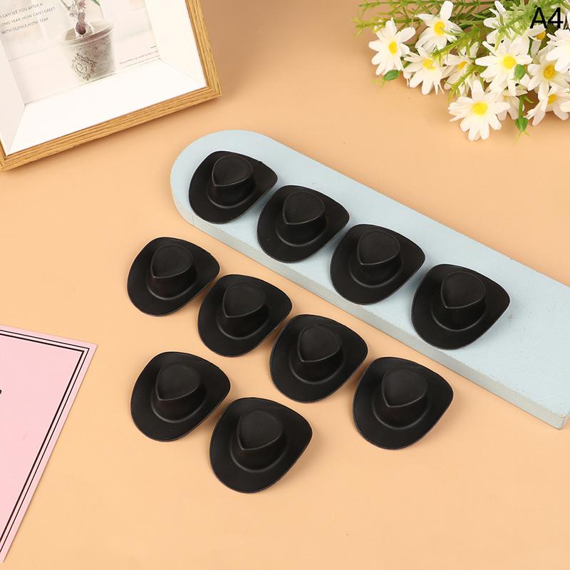 10Pcs Miniature Plastic Doll Hat Western Cowboy Hat Cowgirl Hat For Dolls Decoration Accessories