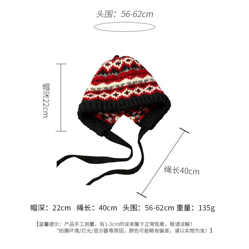 Autumn and winter knitted hats can be dual-purpose, bag hats, retro straps, stacked hats, warm wool hats, ethnic style hats, women