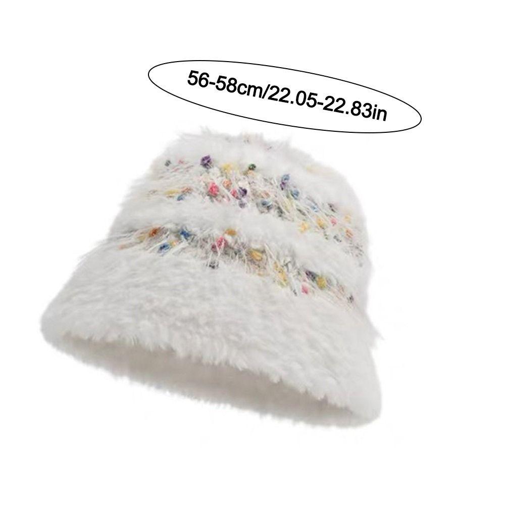Warm Fluffy Earmuffs Thickened Pullover Cap Fashion Knitted Beanie Hat  Women