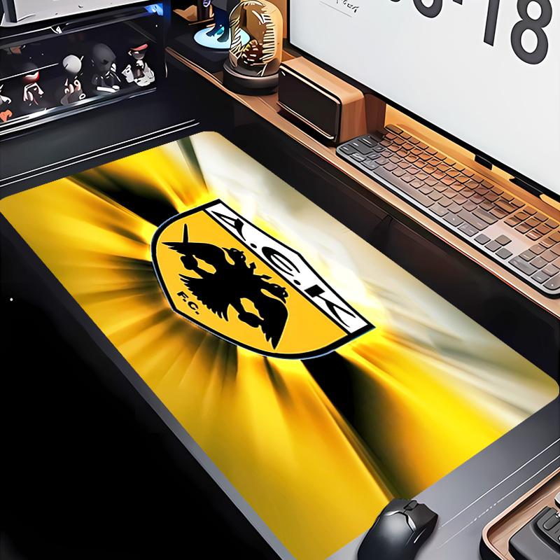 AEK FC LOGO Theme Premium Non-slip Mouse Pad with Stitched Edges,Durable Rubber Material,for Desktop & Gaming Great Gifts
