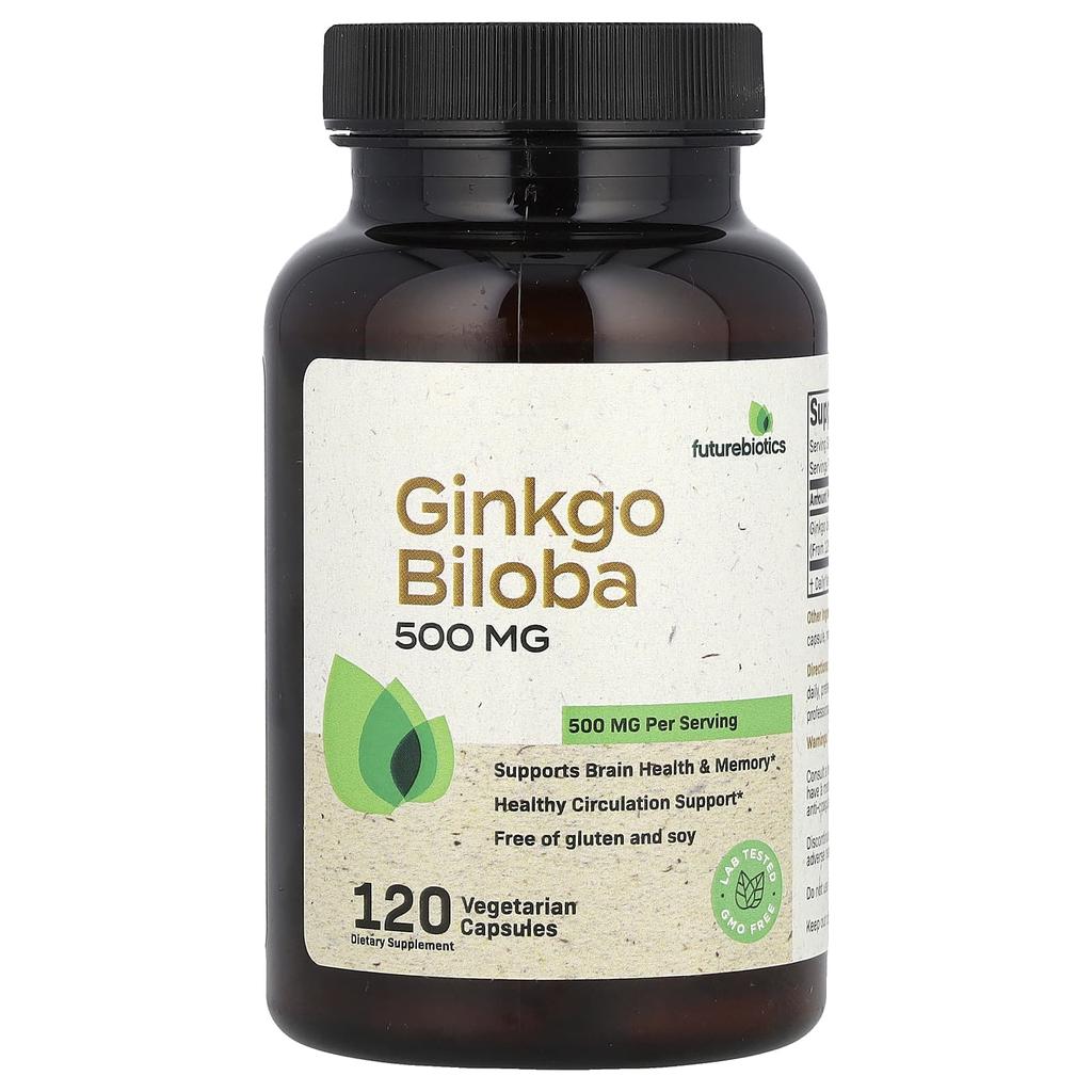 Futurebiotics Ginkgo Biloba, 500mg, 120 Veggie Capsules (250mg Per Capsule)