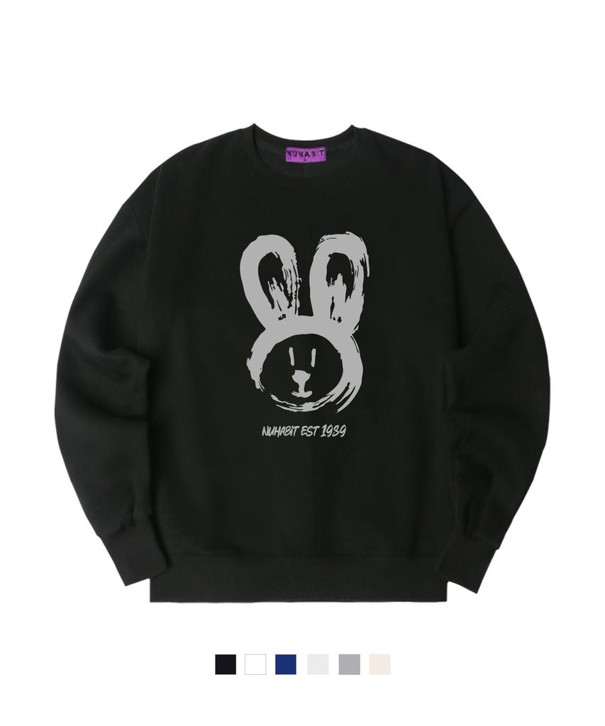 NUHABIT N/H Rabbit Face Oversized Fleece-Lined Sweatshirt (Som4-5Nh1347)