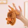 Растягивающийся плюшевый брелок-капибара с черепахой, плюшевая кукла-капибара, плюшевые парные брелки, унисекс