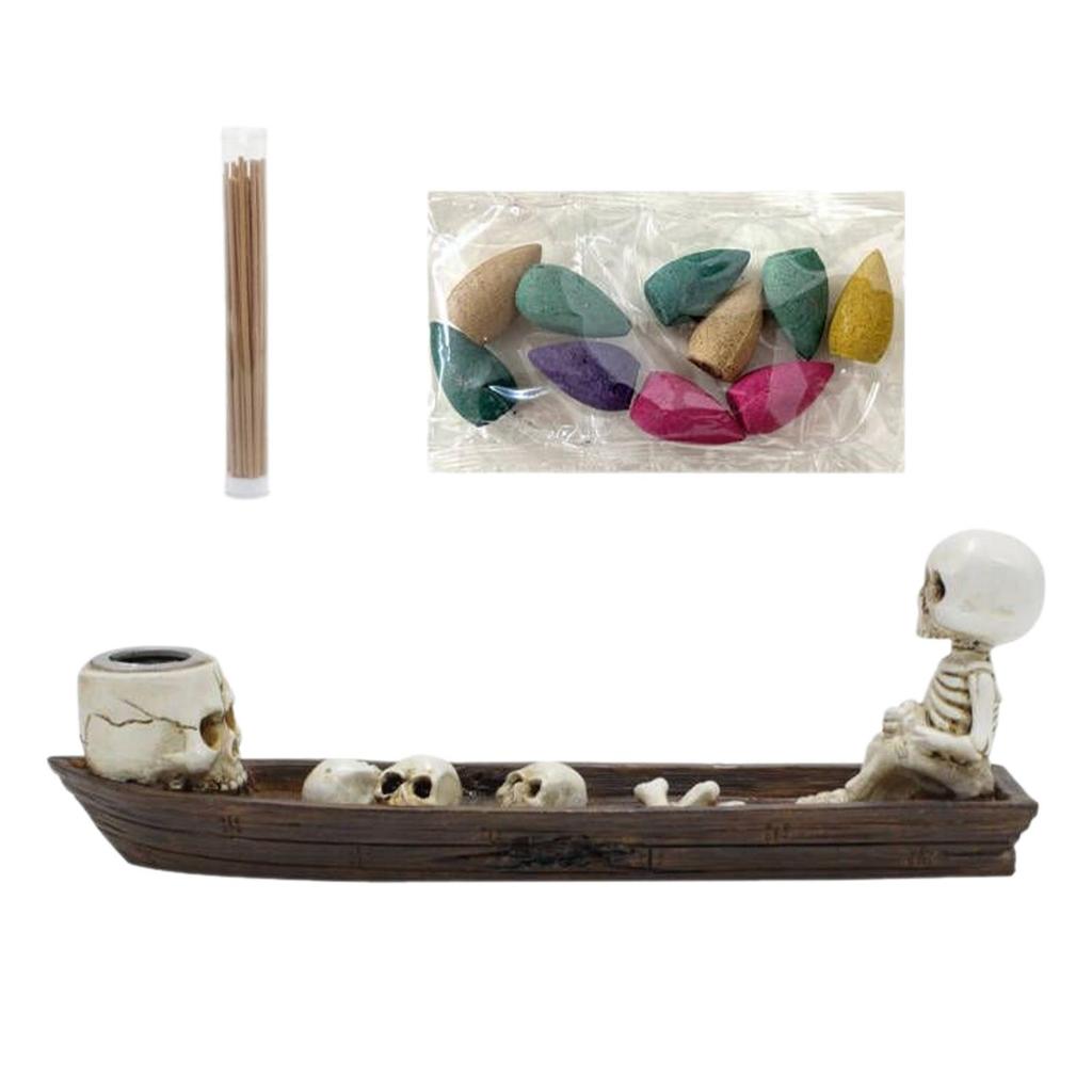 Ship Incense Burner Desktop Ornament Collectible Decorative Stick Holder Figurine for