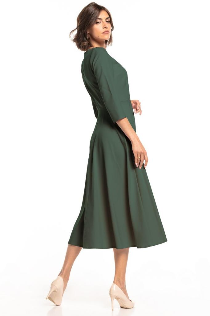 Maxi dress with hidden zipper T327 navy blue XS