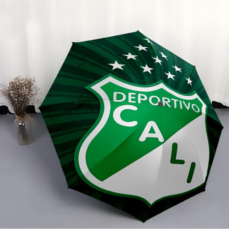 Printed Deportivo Cali LOGO Folding Umbrella,Outdoor,Leisure,And Travel Umbrella,Durable Umbrella Fabric,Birthday And Holiday Gift