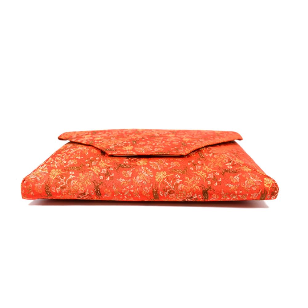 Сумка Окадаэн Сукия, сумка для чайной церемонии в японском стиле для женщин, изготовленная из чистого шелка с дизайном козы и цветов, и задней частью на молнии.