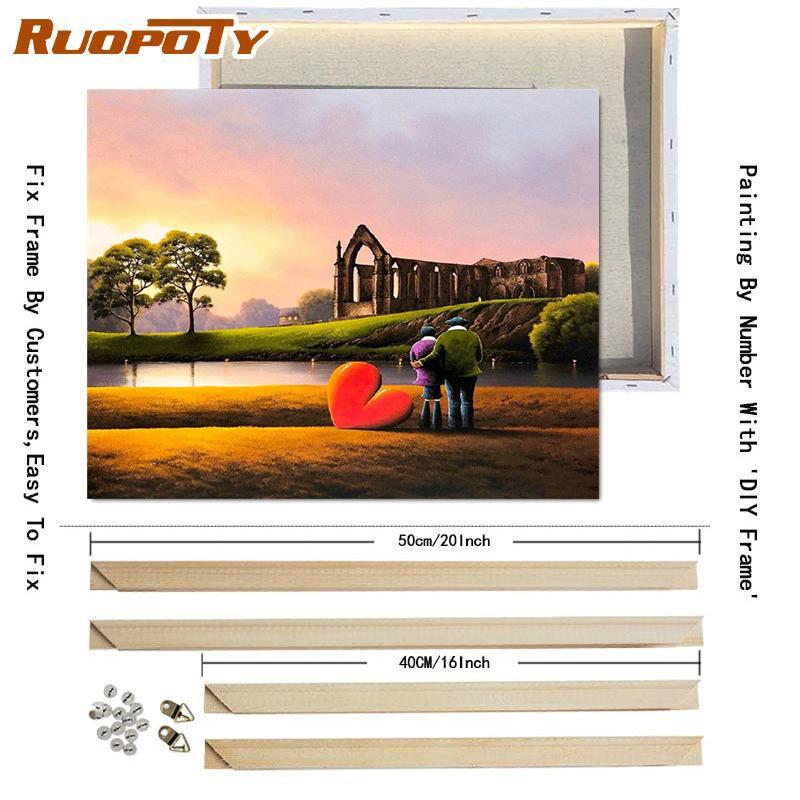 RUOPOTY Цифровая картина «сделай сам» Любовник Рисунок Картина Настенное искусство на холсте Цифровая ручная роспись Гостиная
