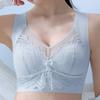 Women Lace Stitching Sport Bra Wide Shoulder Straps Padded Wireless Push-up Anti-sagging Vest Bra Inner Wear
