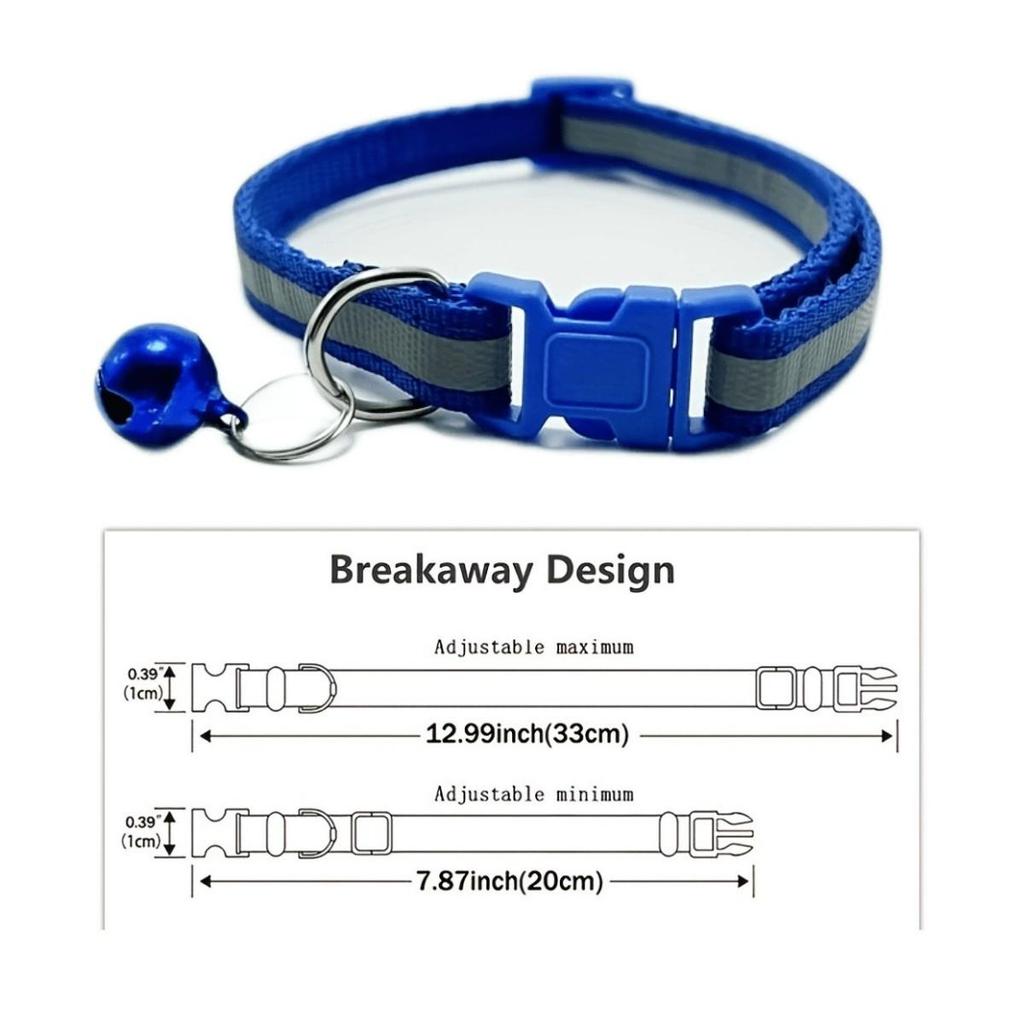Reflective Pet Collar with Bell - Cat and Kitten Necklace