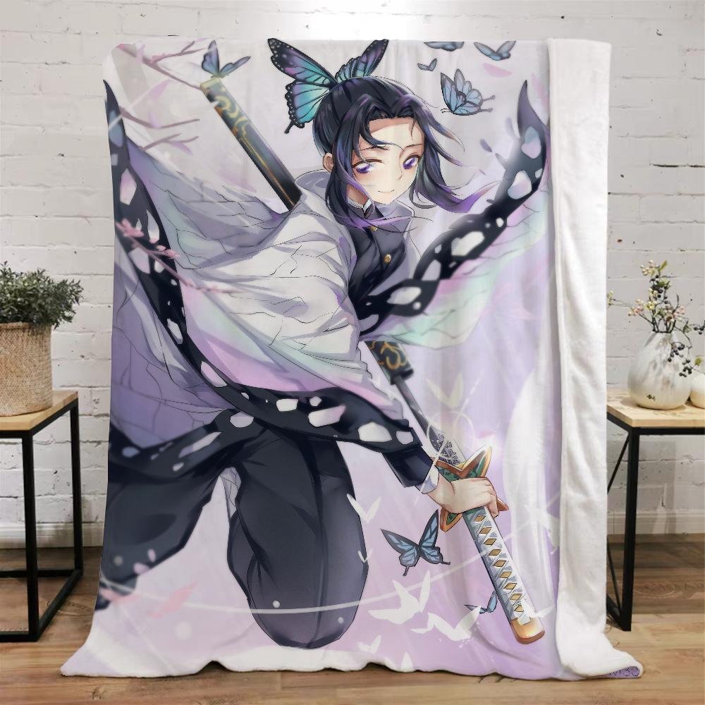 Demon Slayer Смешное одеяло Кровать Индивидуальные одеяла и пледы Микрофибра Постельное белье Дом и украшение Пляжное полотенце Вязаный плед Наколенник