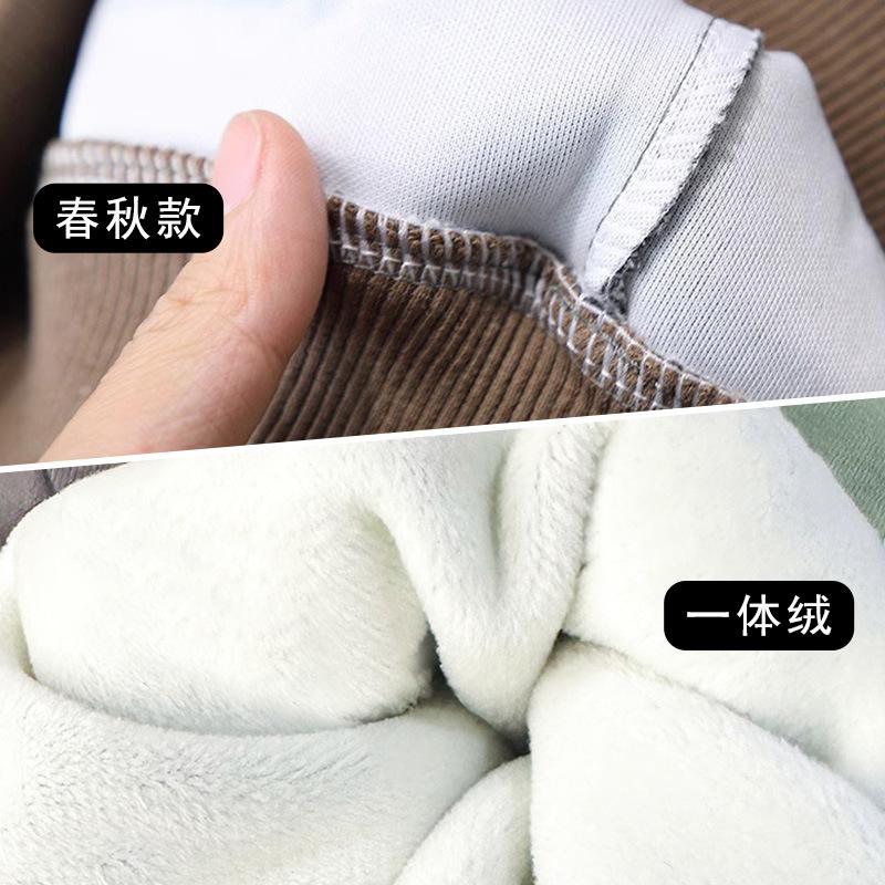 Детский зимний костюм модный мальчиковый осенне-зимний свитер комплект из двух предметов 2024 осенняя одежда бархат мальчиковая зимняя одежда интегрированный бархат