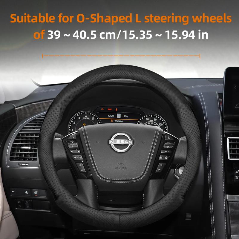 vcxja9 Suitable for Nissan Ultra-Thin Breathable Leather Steering Wheel Cover Suitable for Qashqai J10 J11 March Terrano2 Pathfinder R51 Note E12 