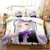 Murasaki Shion Bedding Set Single Twin Full Queen King Size Bed Set Adult Kid Bedroom Duvetcover Sets Anime Parure De Lit Bed