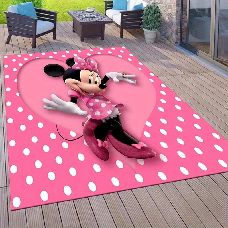 1pc Minnie Heart Pattern Area Rug Soft Flannel Floor Mat for Living Room, Office, Bedroom, Outdoor and Camping, Sofa Coffee Table Floor Mat,