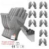 10 Pairs of Grade 5 Anti-cutting Gloves Kitchen HPPE Anti-scratch Glass Cutting Safely Protects Gardeners