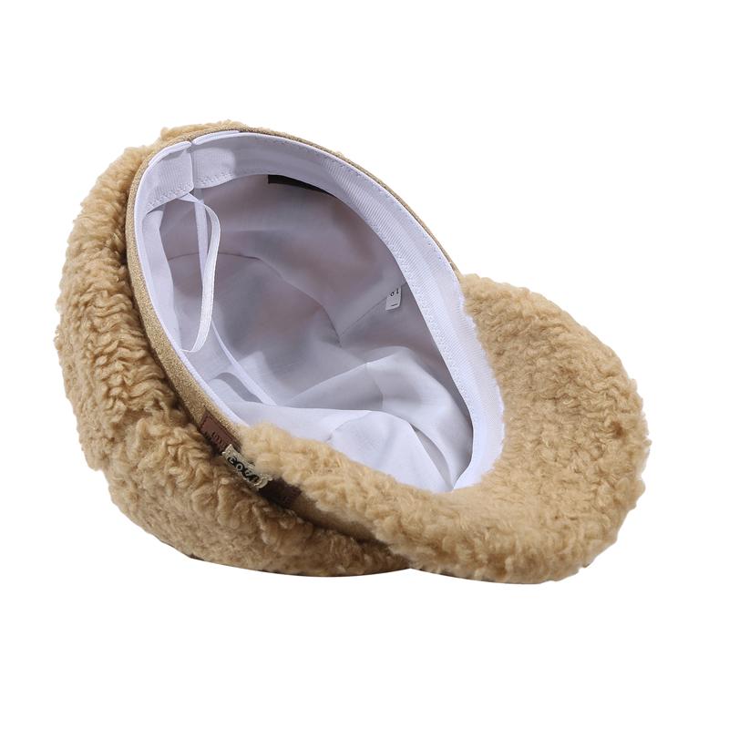 Autumn And Winter Women's Thick Octagonal Hat With Added Velvet Winter Warm Duckbill Cap Casual Sboy Hat