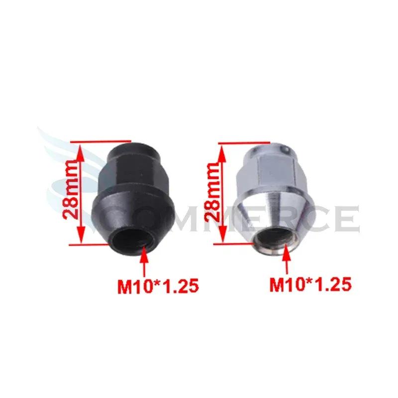 4 шт. M10x1.25 Гайка колеса Ступица колеса Установочная гайка Для китайского квадроцикла Багги Карт УТВ Квадроцикл Передний/Задний Диск из алюминиевого сплава Детали колеса