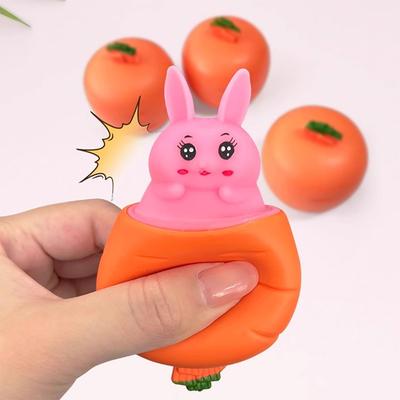 Сжималки Морковка Кролик Чашка Игрушки-антистресс Кролик Снятие стресса Сенсорные игрушки для детей с аутизмом Взрослые Тревожность СДВГ Сувенир для вечеринки