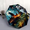 1pc Hogwarts Owl Night Scene Umbrella with Plastic Handle,Cartoon Pattern,Suitable for All Seasons Multi-functional Umbrella363
