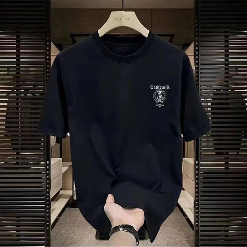 M-8Xl Enlarged And Fattened Short-Sleeved T-Shirt Summer Heavy Cotton T-Shirt Male Fat Brother Loose And Thick Short-Sleeved T-Shirt