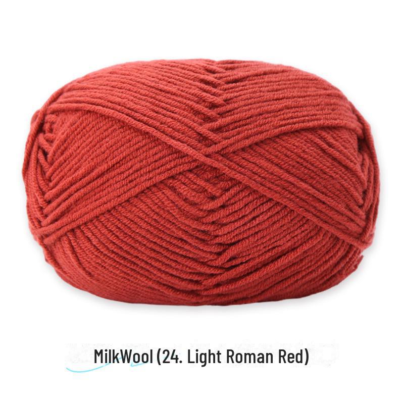 4-Strand Combed Milk Cotton Yarn Ball for DIY Crochet: Doll Making & Baby Sweater/Scarf Kit