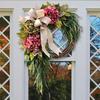 Wreaths Hydrangea for Porch Yard Wedding Decoration Farmhouse Seasonal Decor