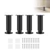 Adjustable Height Table Legs, DIY Furniture Legs, Bed Legs, Sofa Legs (Black, 12cm-18cm)