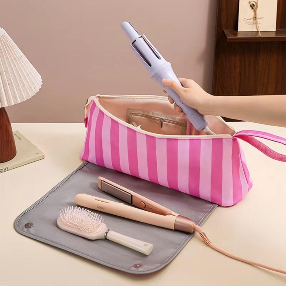 Large Capacity Curler Storage Bag Dustproof Hair Air Wrap Dryer Case Travel Use