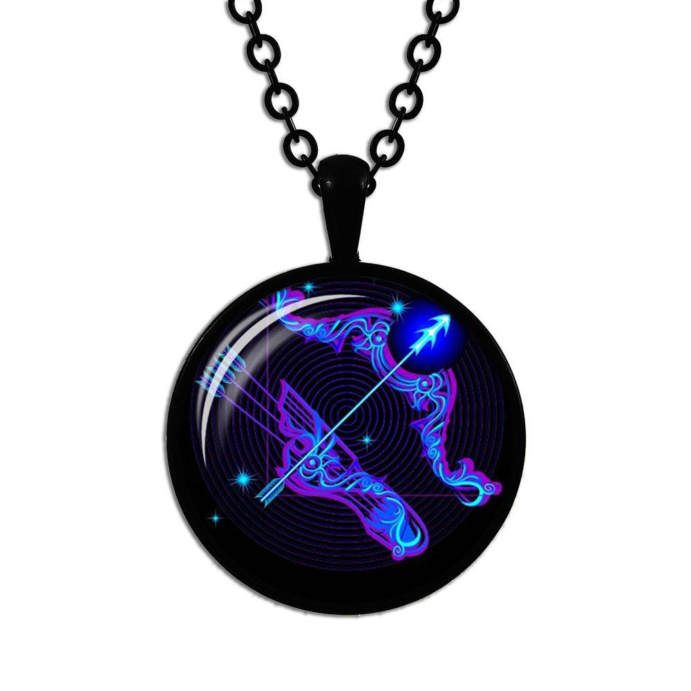 Новая мода 12 знаков зодиака дизайн зодиак гороскоп астрология кулон ожерелье дамы мужчины стекло кабошон ожерелье