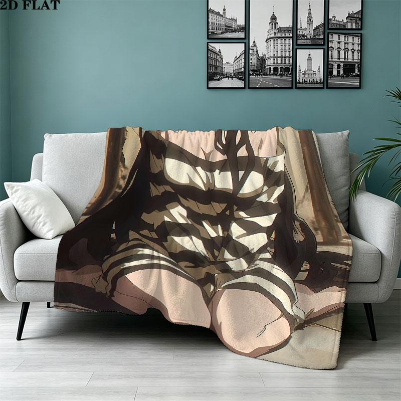 1PC Overlord Patterned Flannel Blanket Suitable For All Seasons For Home Decor Warmth And Comfort Gifts Holiday Present