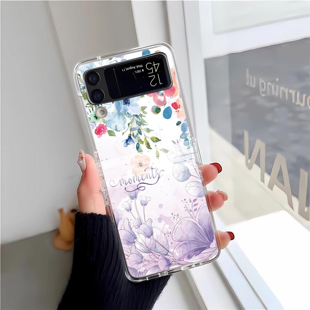 Чехол для телефона 'Стрекоза на цветке' для Samsung Z Flip 3 4 5 6 F711 Чехлы Funda для Samsung Z FLIP 3 4 5 6 Чехол-бампер Funda Coque