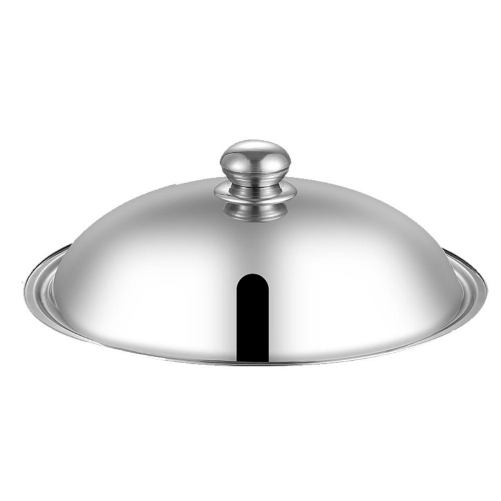 Black Plastic Knob Wok Cover 28/30/32cm Frying Pan Lid Replacement Stainless Steel Pot Lid Hotel