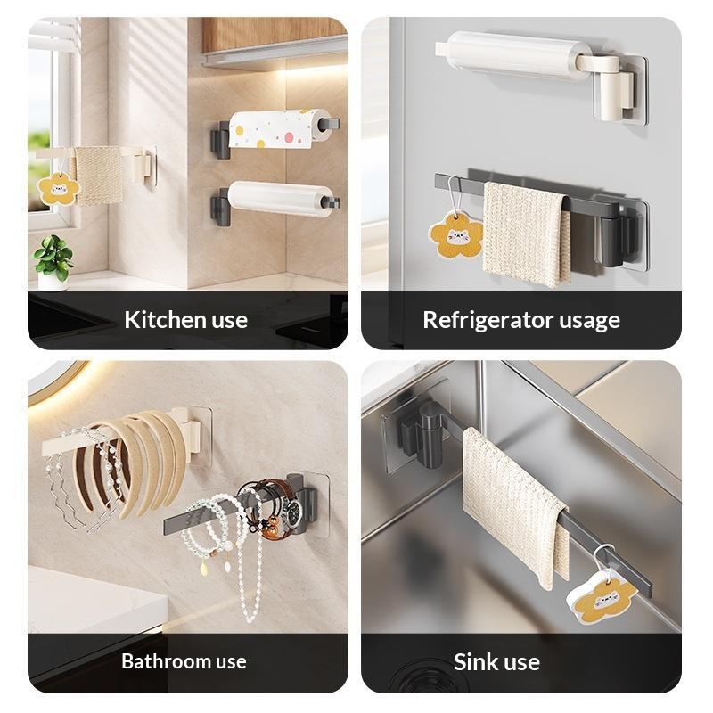 Wall-Mounted Rotating Kitchen Cloth Organizer-Multi-Functional Drainage Rack,Space-Saving Storage Holder For Dishcloths & Towels
