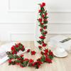 2.5M Artificial Flower Garland Realistic UV Resistant Faux Flower Rattan Vine Wedding Party Hanging Simulation Bloom