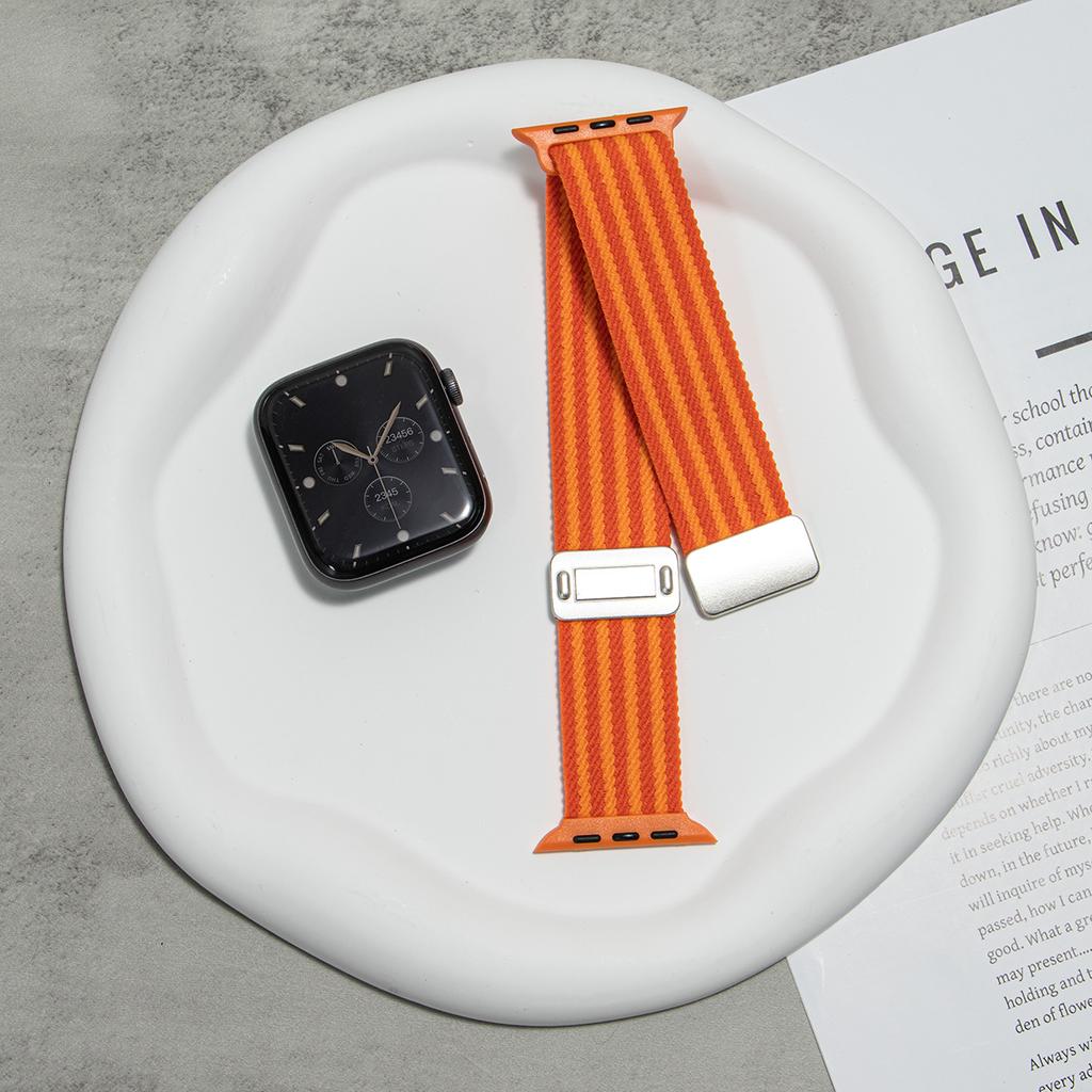 Плетеный нейлоновый ремешок для Apple Watch Series 11 10 42 мм 46 мм 45 41 мм 44 40 38 мм Магнитный ремешок для Iwatch Ultra 3 2 49 мм 9 8 7 SE3