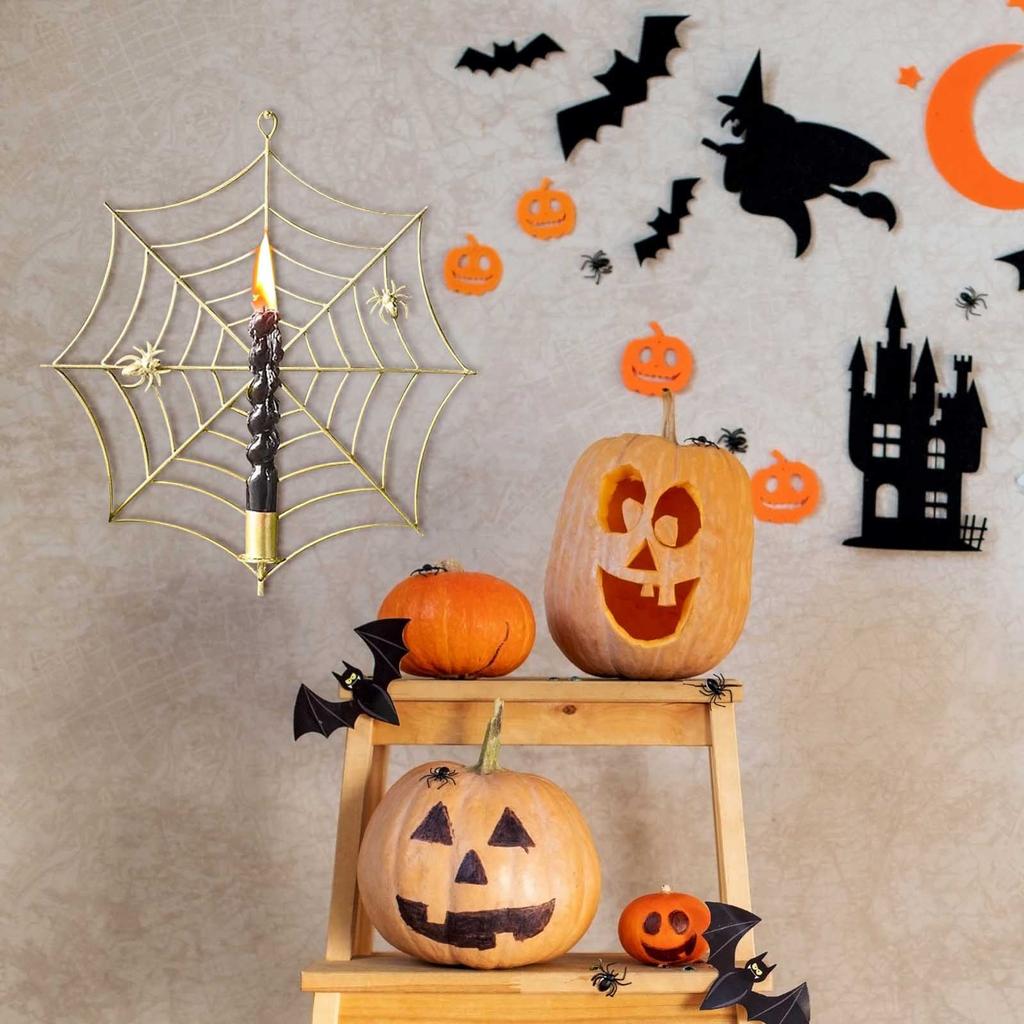 Паутина Подсвечники, Паутина Настенный Подсвечник для Тонких Свечей, Паутина Настенный Подсвечник для Тонких Свечей для Украшений на Хэллоуин