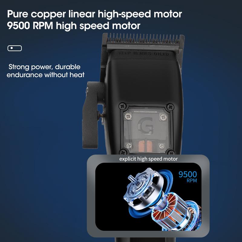 High Speed Hair Clipper Maglev Motor DLC Coated Blade Hair Cutting Supplies Cordless LCD Electric Clippers