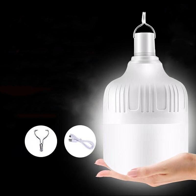 USB Rechargeable LED Lamp Bulb High Brightness Portable Lantern with Hook for Outdoor Emergency Camping Fishing Night Light